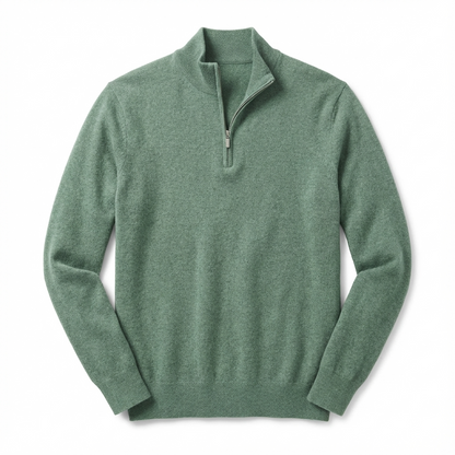 Merino V-hals trui met rits