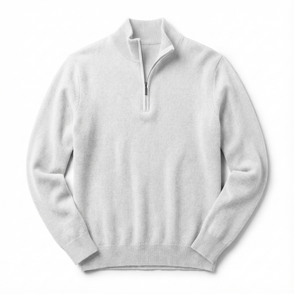 Merino V-hals trui met rits