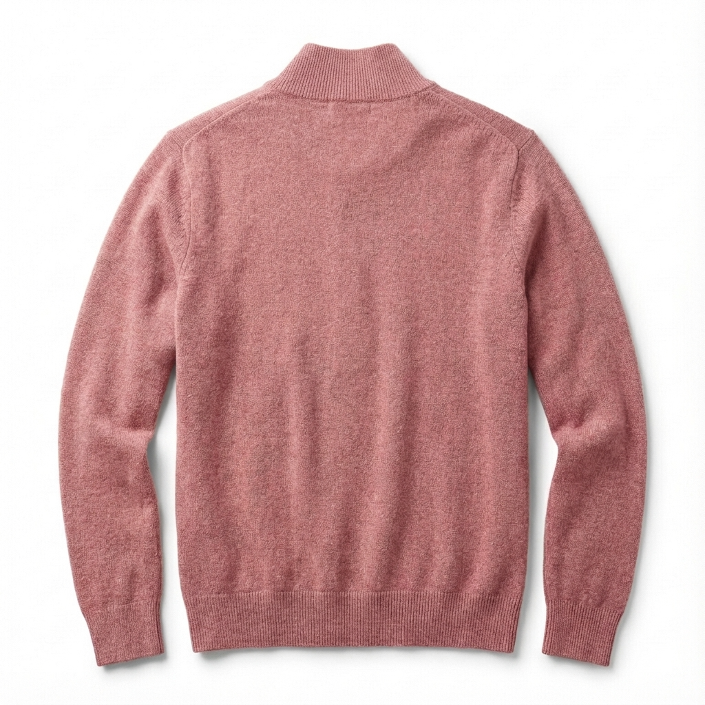 Merino V-hals trui met rits