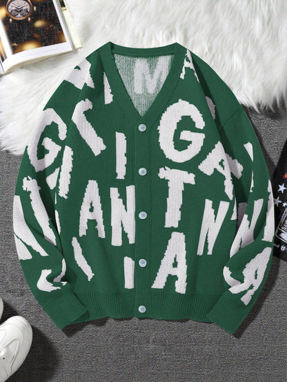 Oversized vest met knoopjes en V-hals van 100% polyester voor dagelijks gebruik in de herfst heren-46