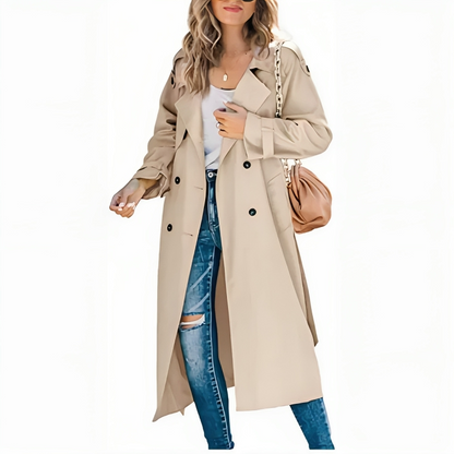 Trenchcoat met knoopsluiting en gestroomlijnd silhouet voor dagelijks gebruik, dames-6