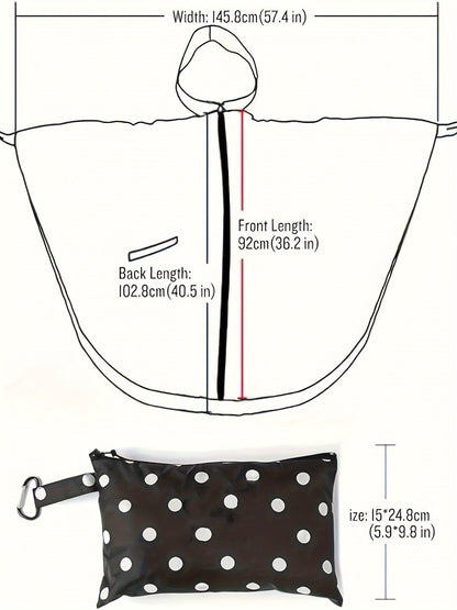 Stijlvolle Regenponcho-Jack: Klassieke Stippenprint van Katoenmix | Lente & Zomer Beschermd Tegen Regen | Lichtgewicht & Ademend met Ritssluiting afbeelding 9