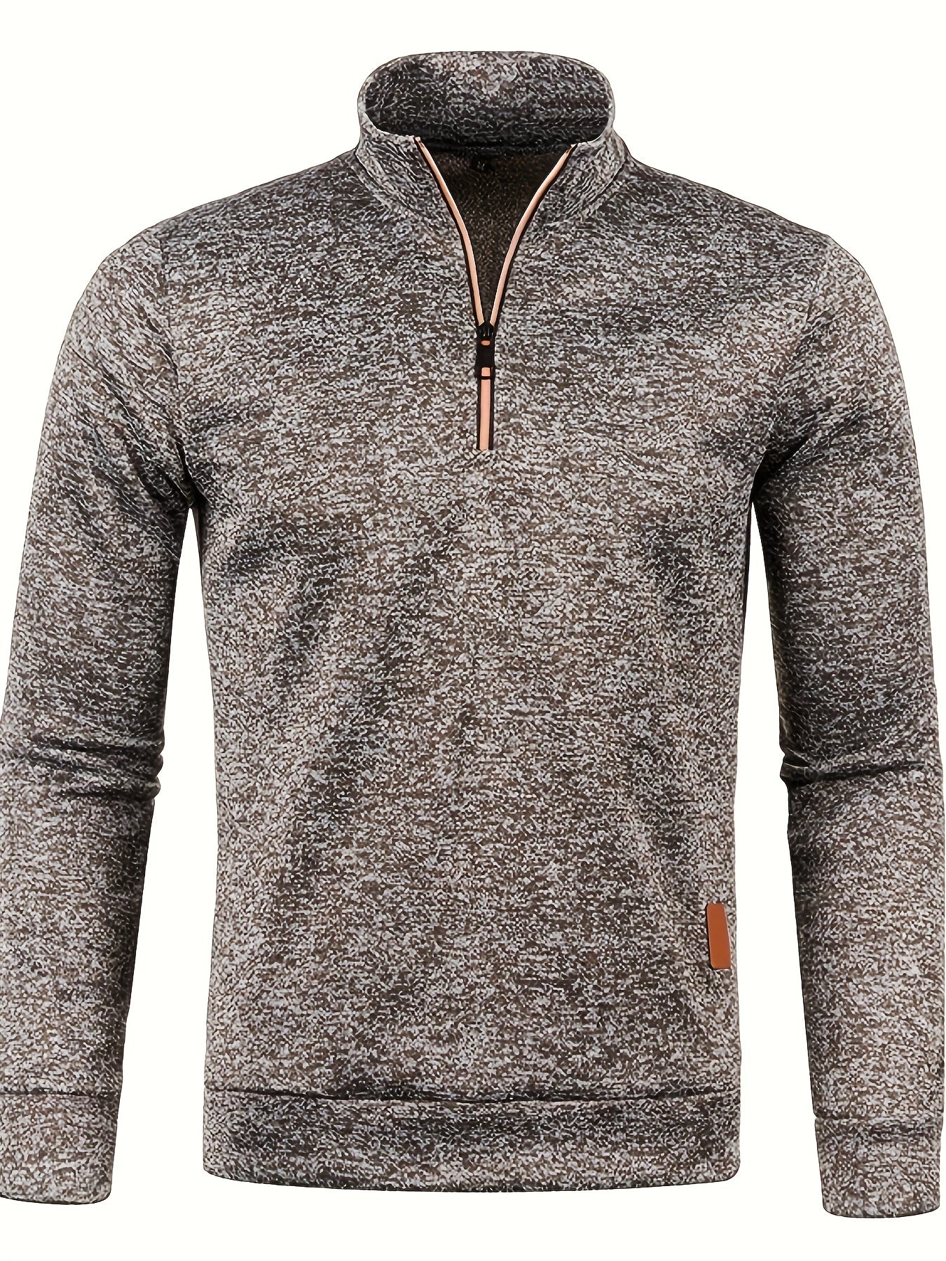 Heren fleece trui met halsrits