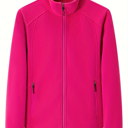 Pluche outdoor jas met staande kraag afbeelding 15