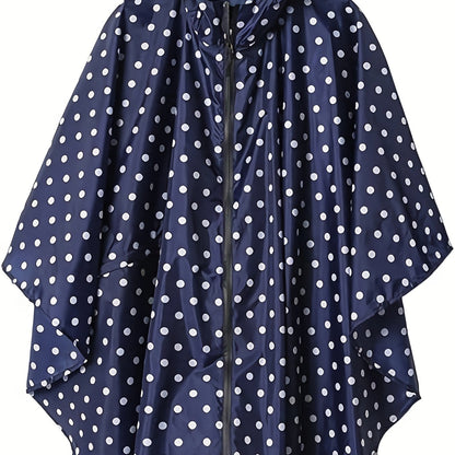 Stijlvolle Regenponcho-Jack: Klassieke Stippenprint van Katoenmix | Lente & Zomer Beschermd Tegen Regen | Lichtgewicht & Ademend met Ritssluiting afbeelding 12