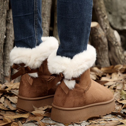 Effen damessnowboots met pluche voering afbeelding 6