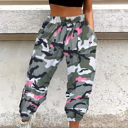 Stijlvolle dames camo jogger trainingsbroek met zakken - Perfect voor de actieve en casual vrouw - Bestel nu! afbeelding 5