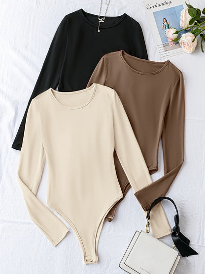 Set van 3 Casual Bodysuits met Lange Mouwen en Ronde Hals – Comfort en Stijl in Eén! Perfect voor Lente en Herfst. Gemaakt van Hoogwaardige Katoenmix. Shop Nu! afbeelding 3