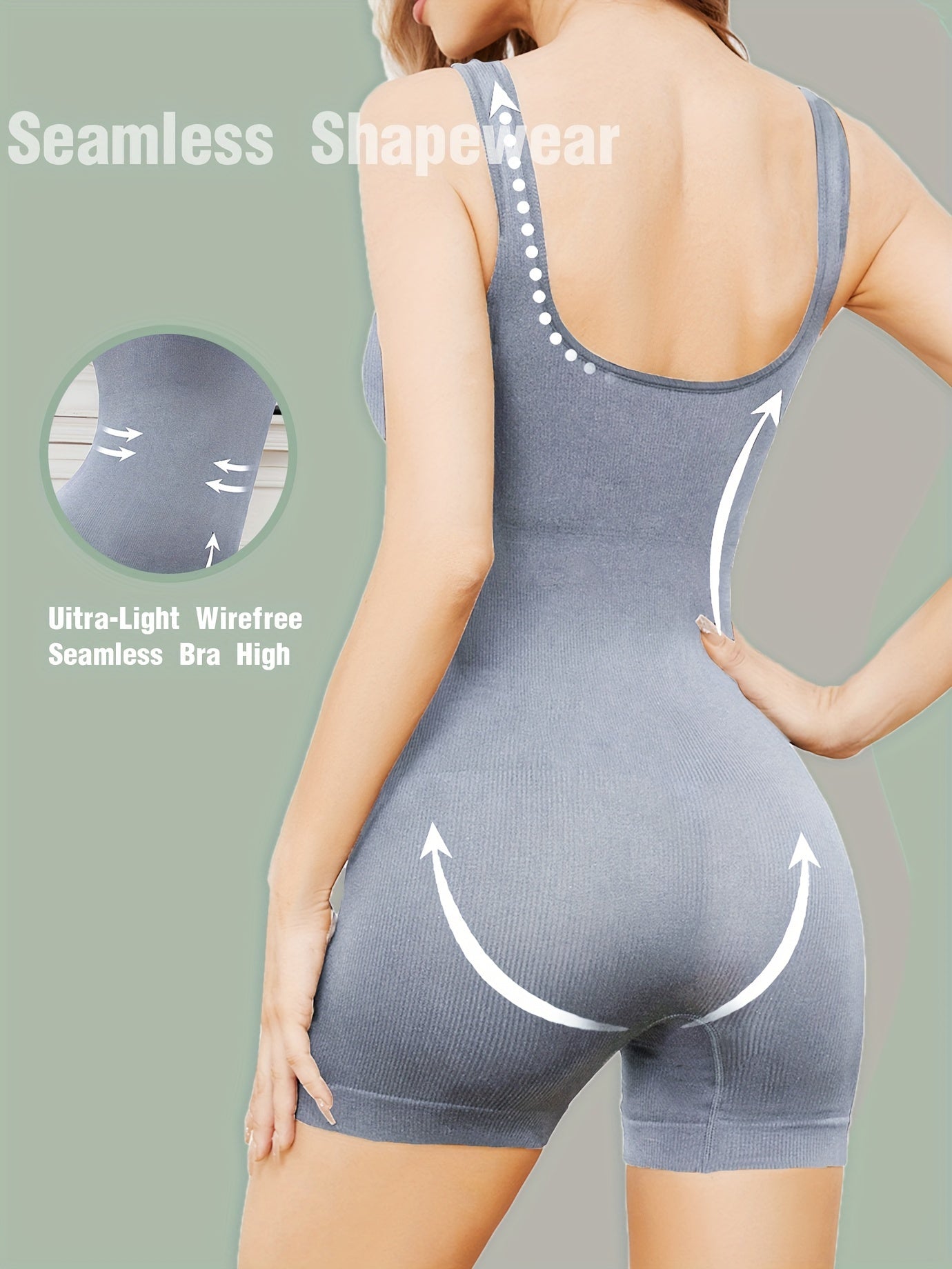 Comfortabele en ondersteunende body shaper bodysuit van hoogwaardige katoenmix | Silhouet accentuerend met superhoge compressie | Praktische trui-sluiting afbeelding 4