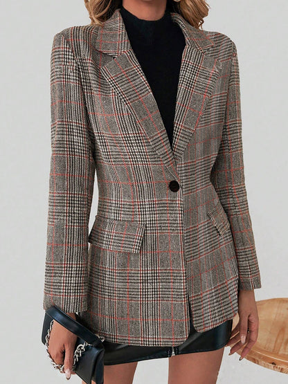 Elegante geruite blazer van luxe katoenmix | Stijlvolle laag voor elk seizoen | Modern en klassiek in één afbeelding 4