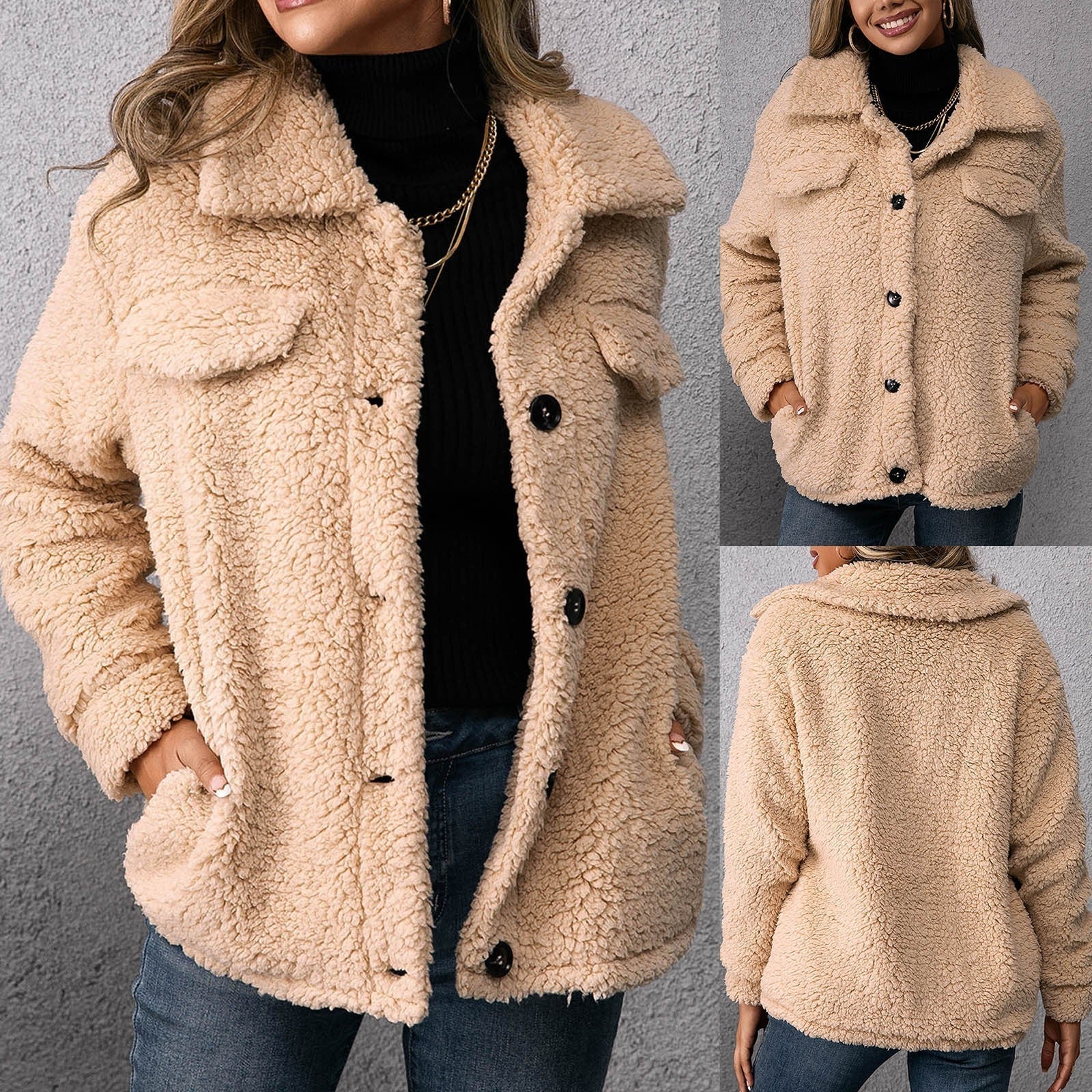 Lotte | Dubbelzijdige teddy fleece jas Farromode afbeelding 7