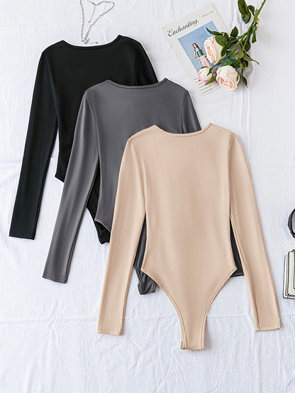 Set van 3 Casual Bodysuits met Lange Mouwen en Ronde Hals – Comfort en Stijl in Eén! Perfect voor Lente en Herfst. Gemaakt van Hoogwaardige Katoenmix. Shop Nu! afbeelding 10