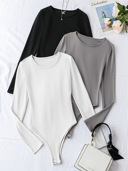 Set van 3 Casual Bodysuits met Lange Mouwen en Ronde Hals – Comfort en Stijl in Eén! Perfect voor Lente en Herfst. Gemaakt van Hoogwaardige Katoenmix. Shop Nu! afbeelding 5