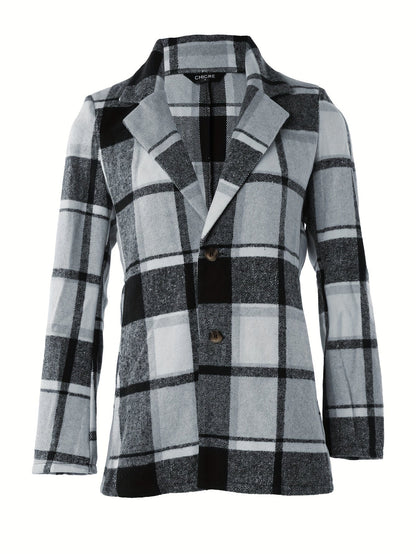Lange geruite winterjas | Chique herfst- en wintermode van topkwaliteit afbeelding 6