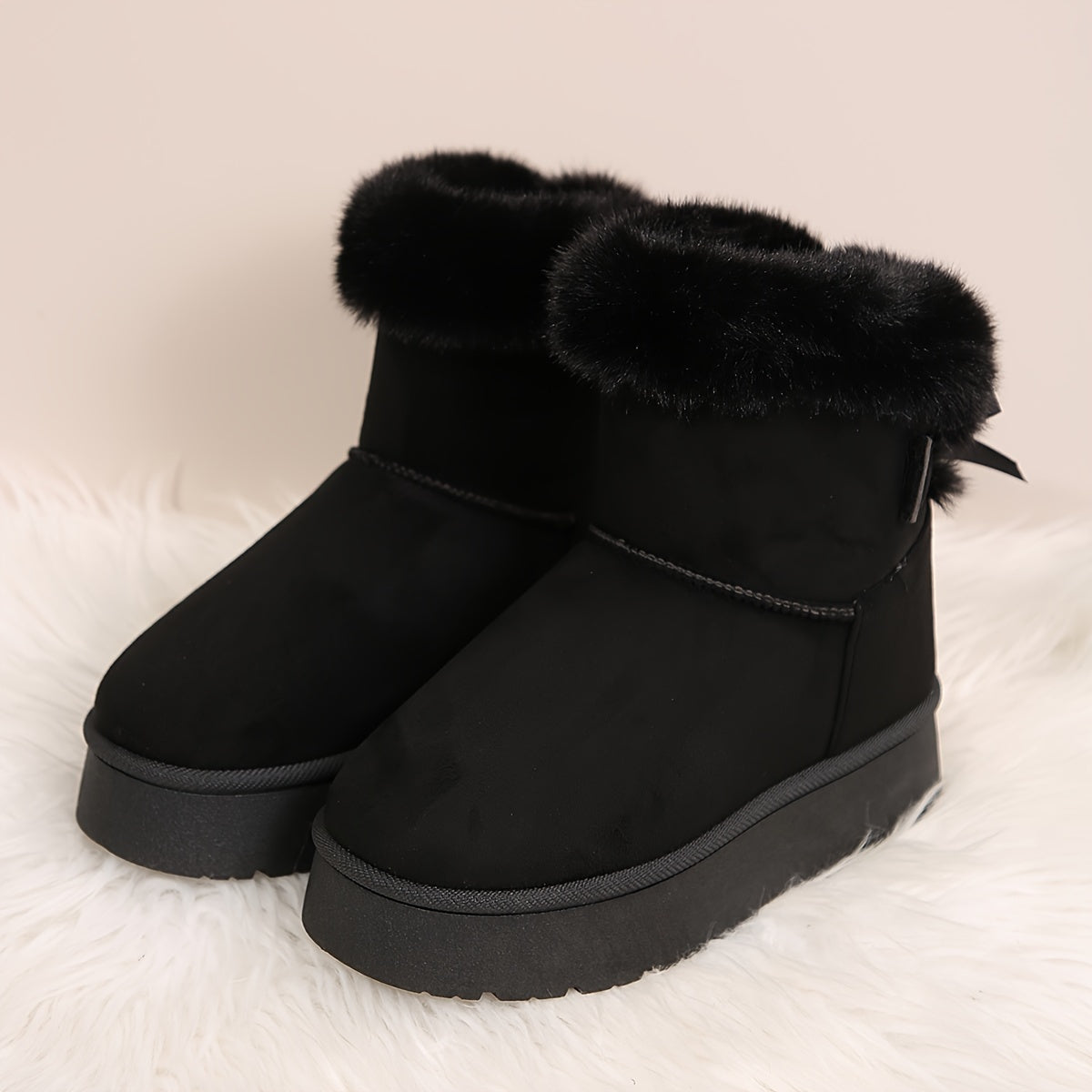 Effen damessnowboots met pluche voering afbeelding 2