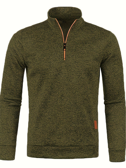 Heren fleece trui met halsrits