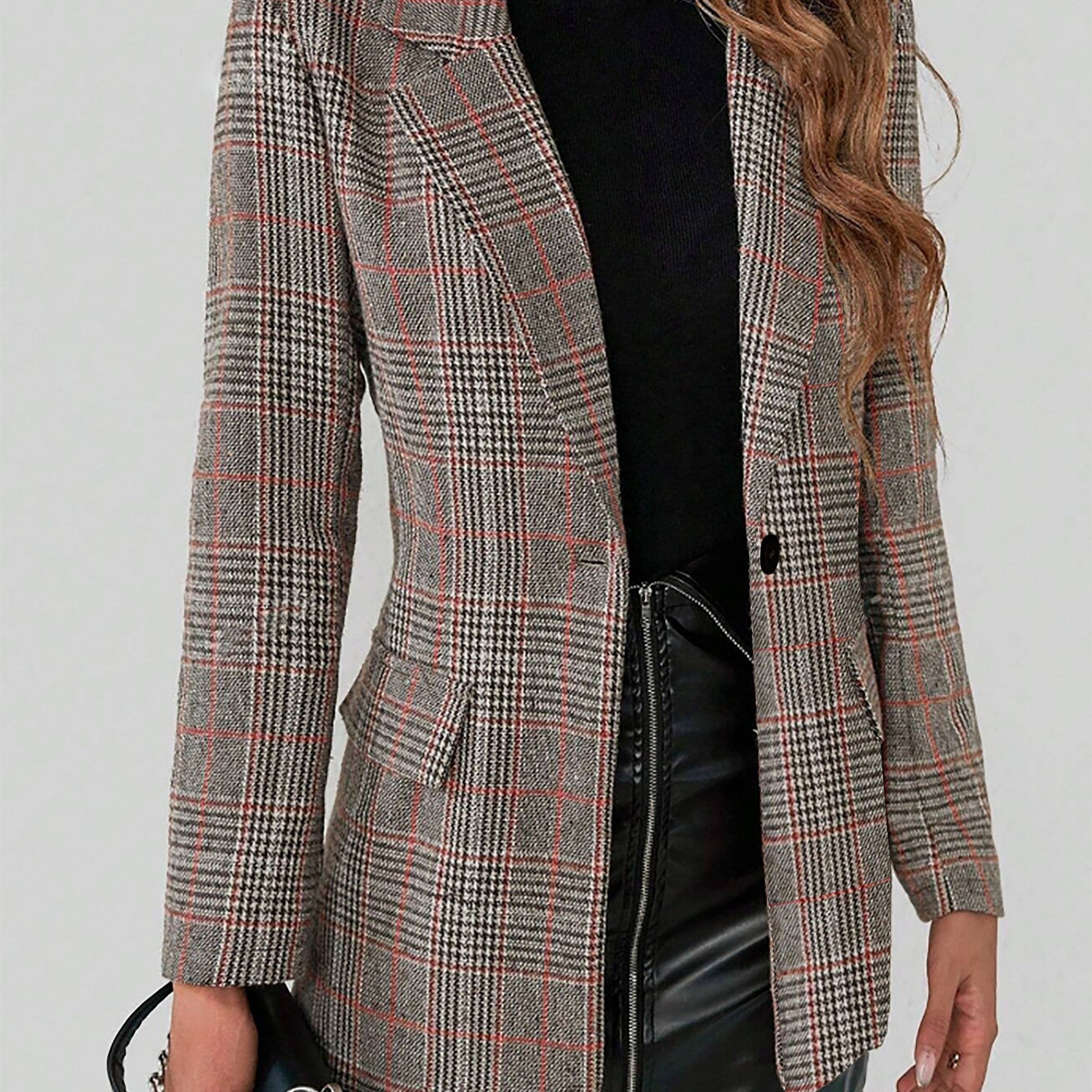 Elegante geruite blazer van luxe katoenmix | Stijlvolle laag voor elk seizoen | Modern en klassiek in één afbeelding 6