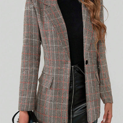 Elegante geruite blazer van luxe katoenmix | Stijlvolle laag voor elk seizoen | Modern en klassiek in één afbeelding 6