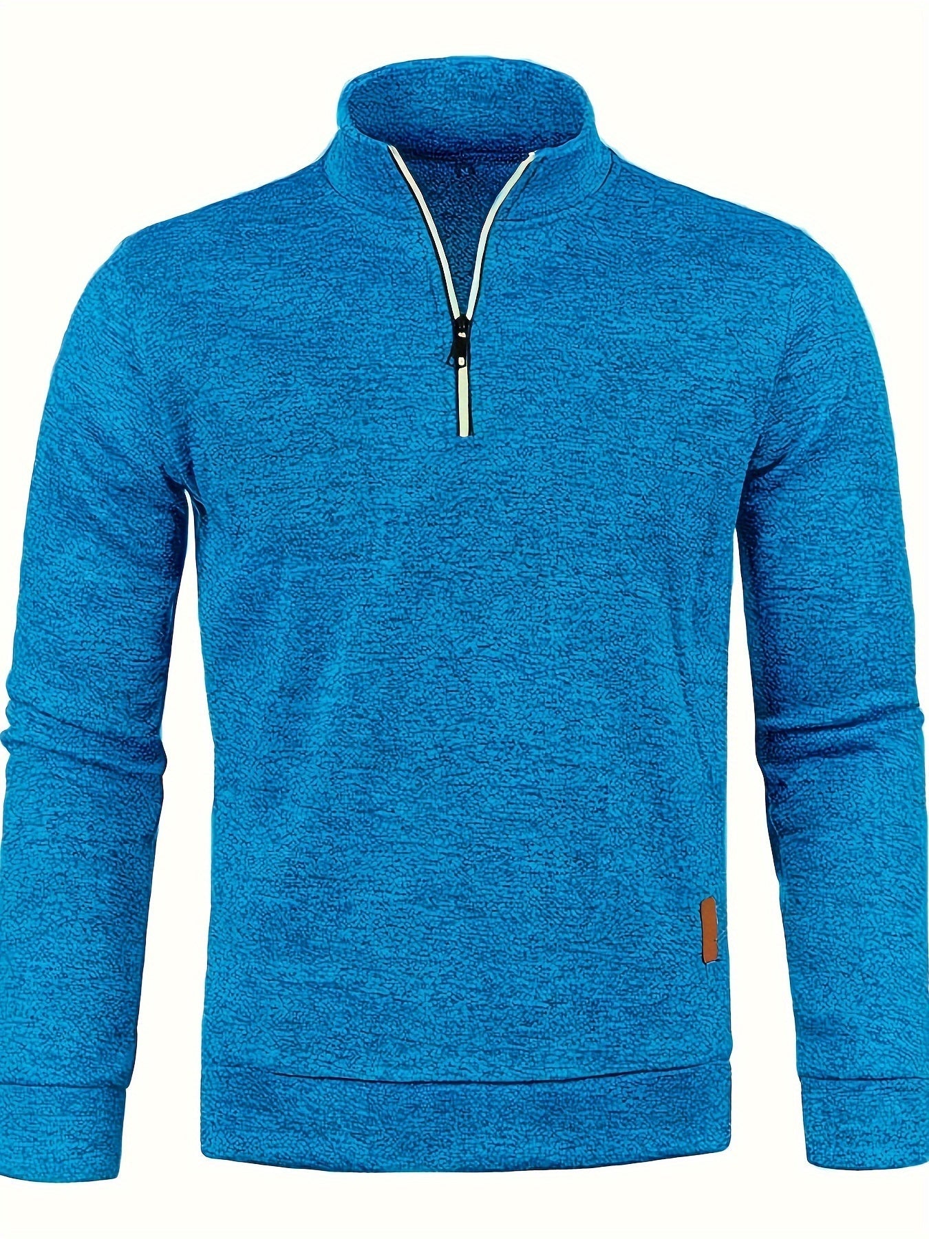 Heren fleece trui met halsrits
