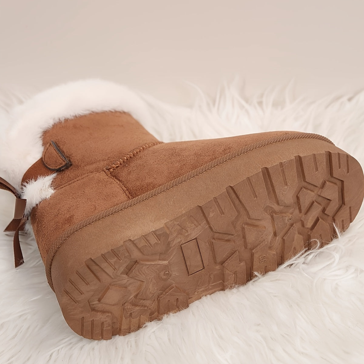 Effen damessnowboots met pluche voering afbeelding 3