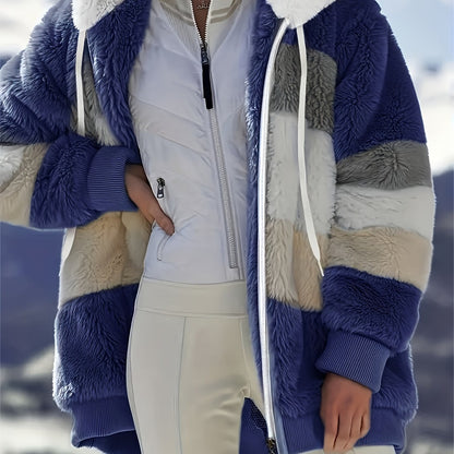 Warme fuzzy winterjas met capuchon afbeelding 15