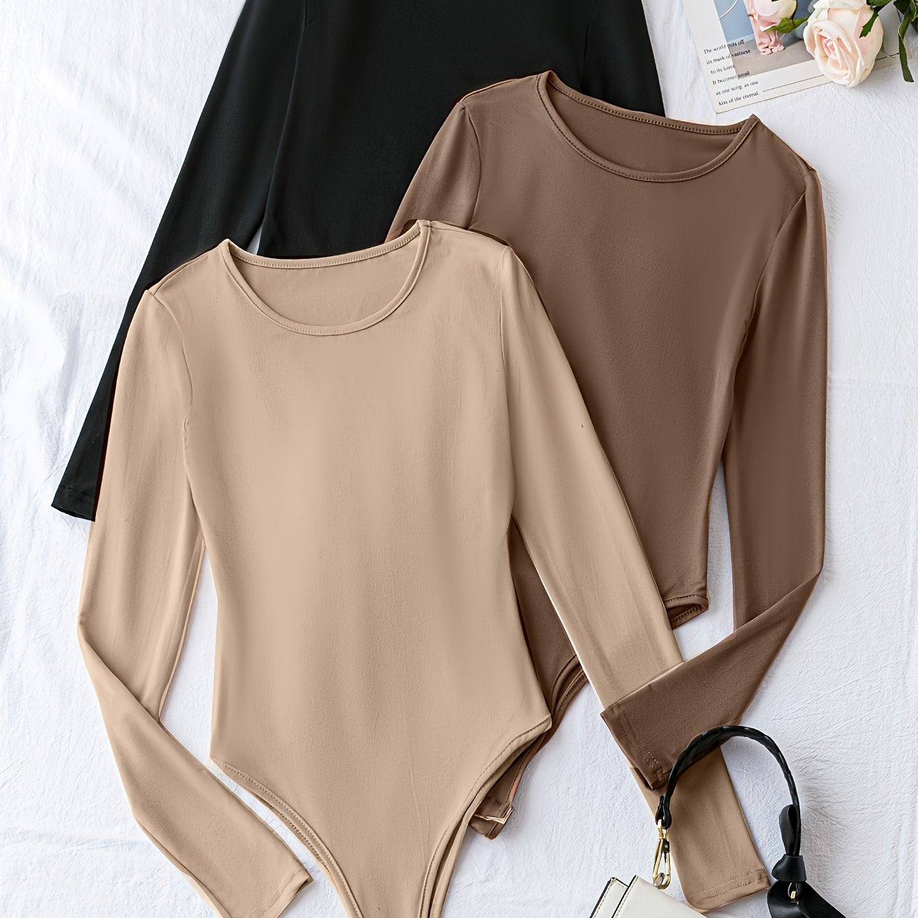 Set van 3 Casual Bodysuits met Lange Mouwen en Ronde Hals – Comfort en Stijl in Eén! Perfect voor Lente en Herfst. Gemaakt van Hoogwaardige Katoenmix. Shop Nu! afbeelding 15