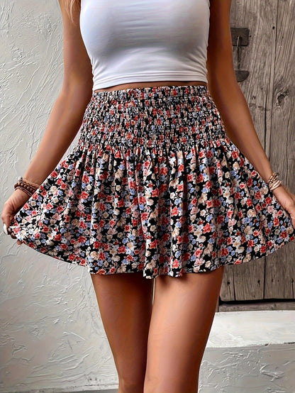 Vrolijke bloemenprint minirok van premium katoenmix - trendy en zomers! afbeelding 2