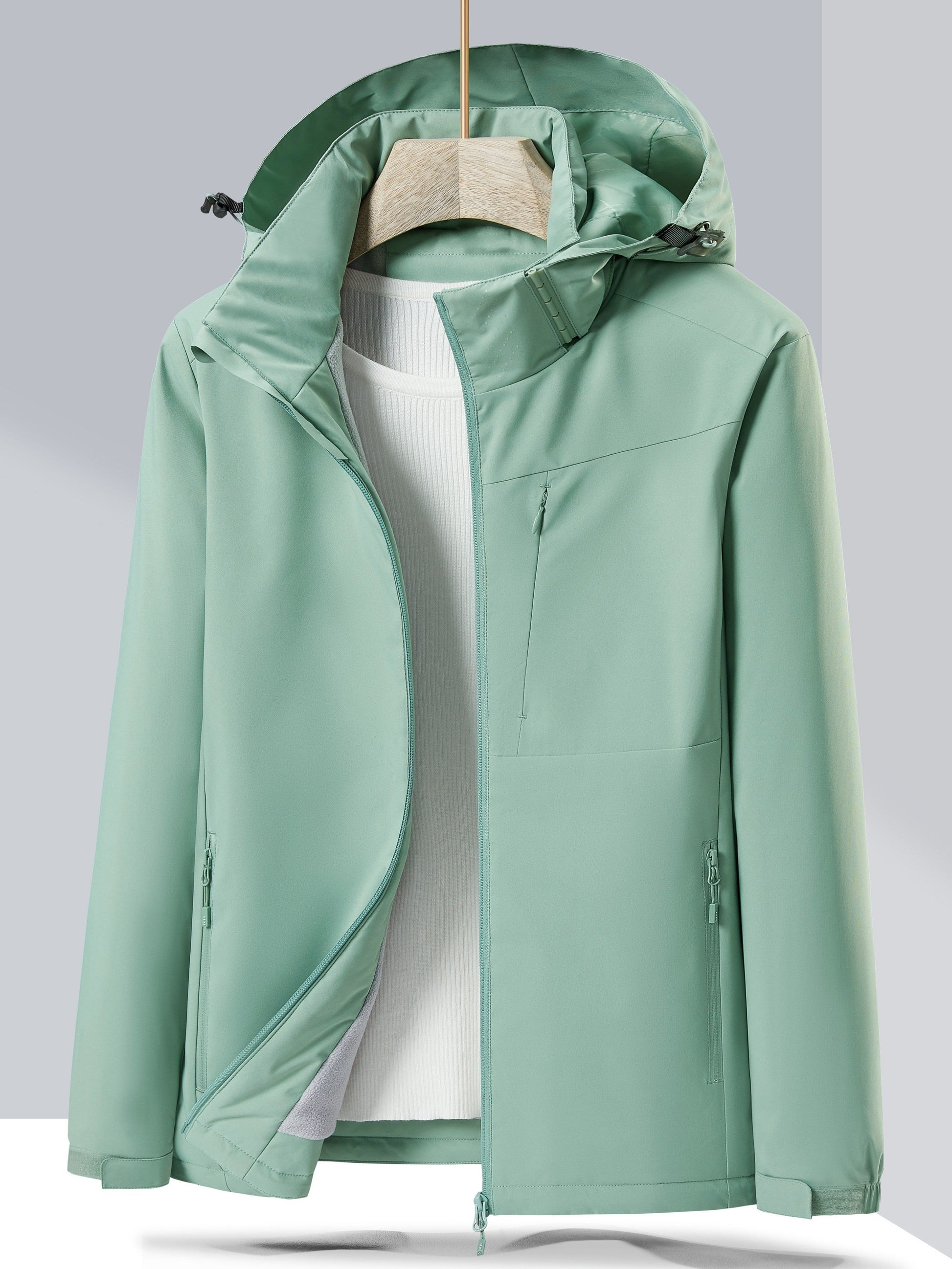 Wind- en Waterdicht Outdoorjack met Polarfleecevoering en Capuchon | Bescherming en Comfort voor Buitenavonturen afbeelding 4