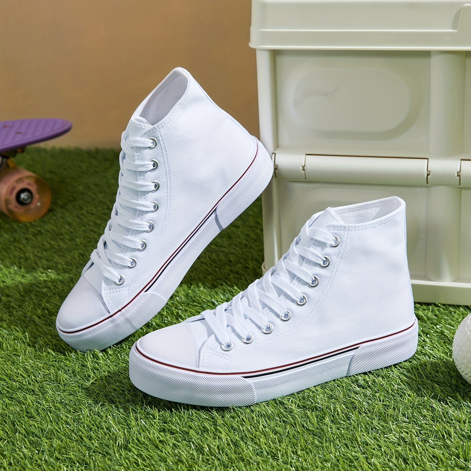 Casual canvas sneakers met rubberen zool afbeelding 4