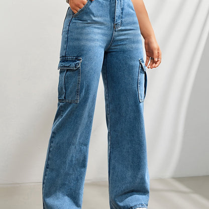 Stijlvolle en comfortabele denim cargobroek met wijde pijpen - Ideaal voor elke dag afbeelding 11