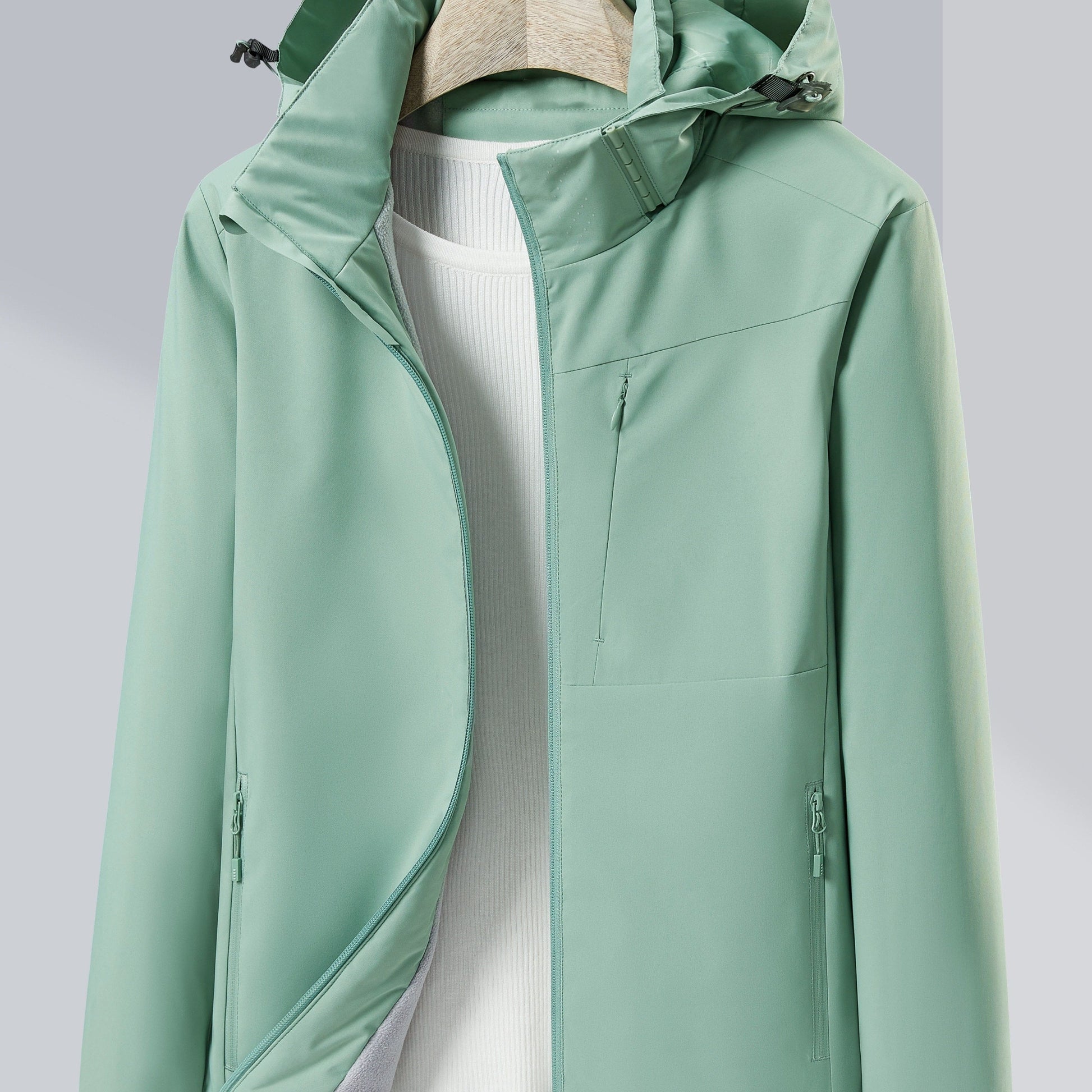 Wind- en Waterdicht Outdoorjack met Polarfleecevoering en Capuchon | Bescherming en Comfort voor Buitenavonturen afbeelding 14