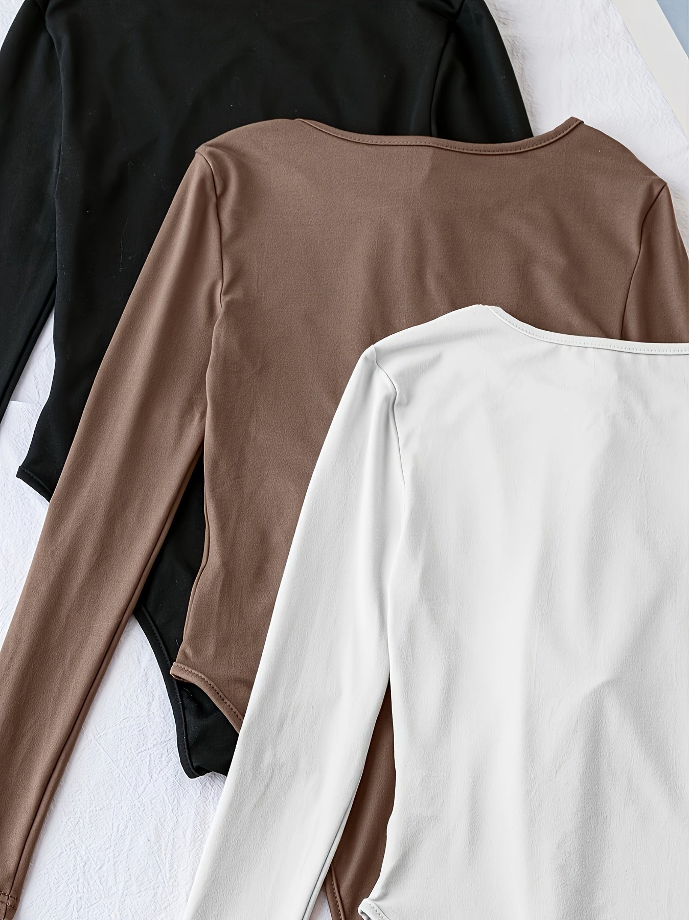 Set van 3 Casual Bodysuits met Lange Mouwen en Ronde Hals – Comfort en Stijl in Eén! Perfect voor Lente en Herfst. Gemaakt van Hoogwaardige Katoenmix. Shop Nu! afbeelding 8