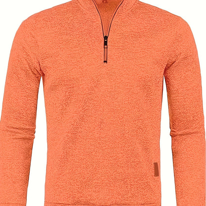 Heren fleece trui met halsrits