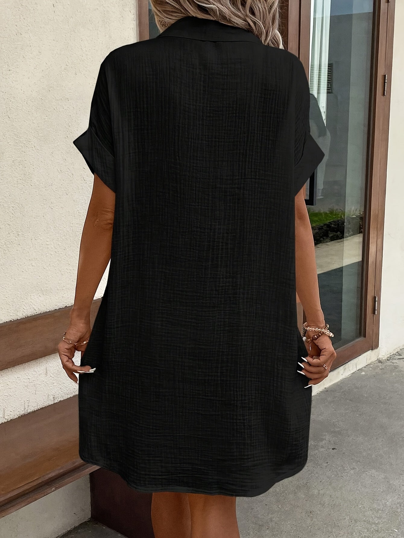 Stijlvolle katoenen overhemd jurk - Perfect voor zomerse dagen! Shop nu. afbeelding 6