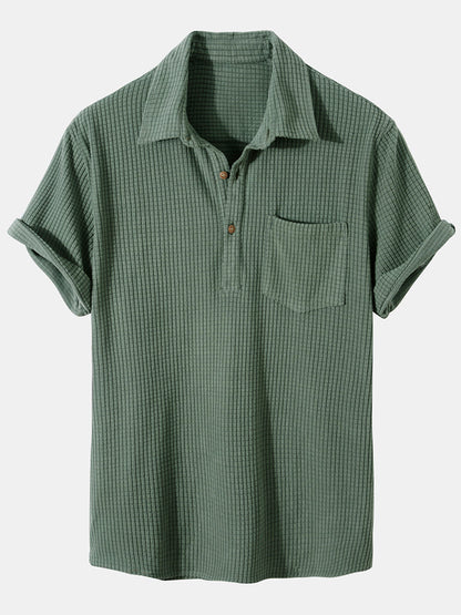 Stijlvolle Wafelpoloshirt en -shorts voor Heren