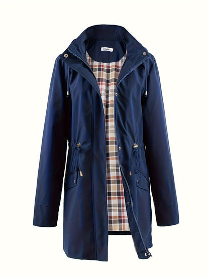 Casual jas met trekkoord taille en capuchon afbeelding 10