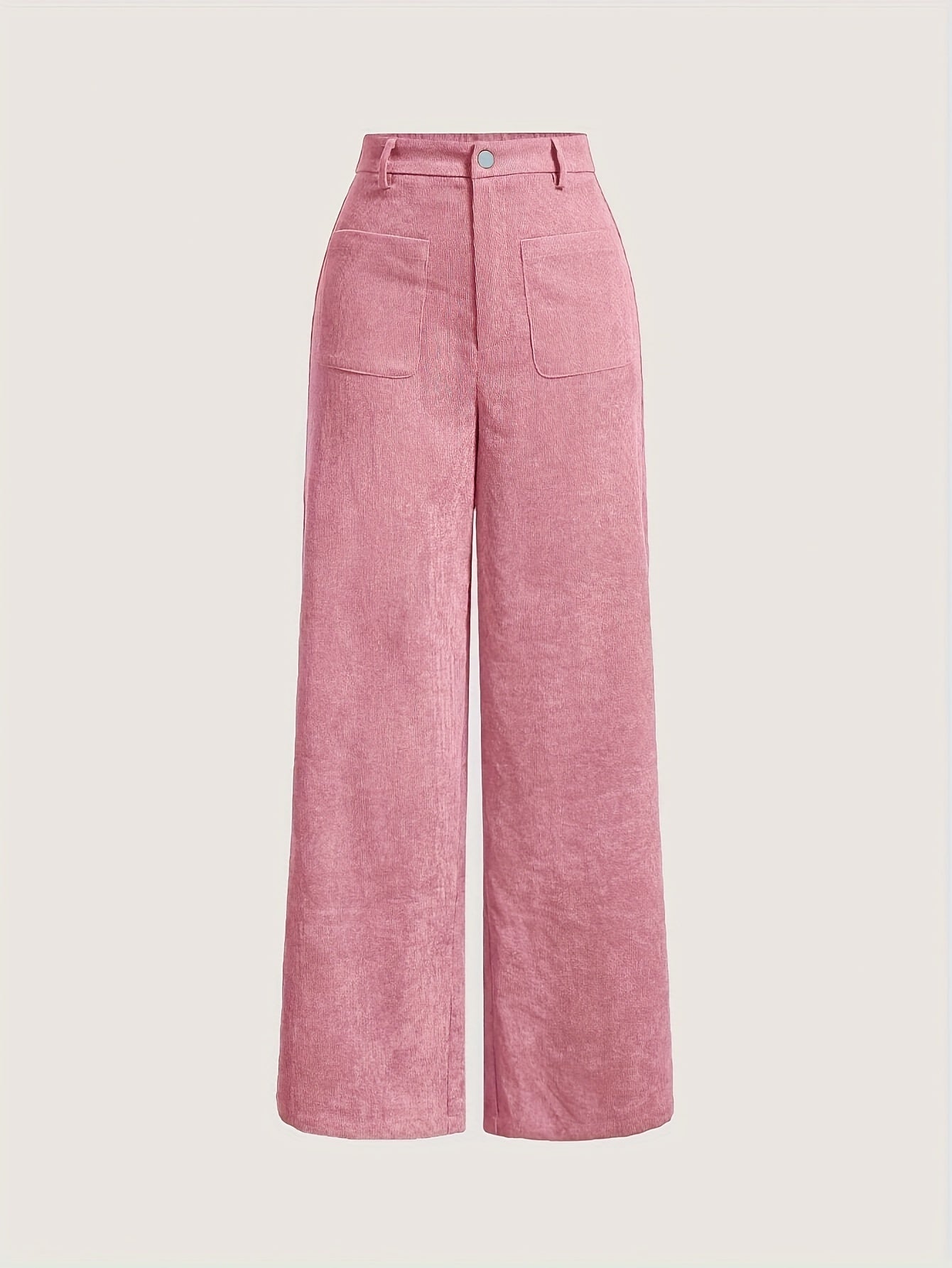 Vintage corduroy broek met hoge taille afbeelding 2