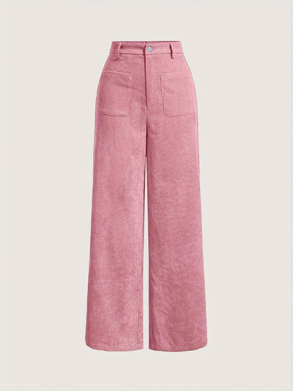 Vintage corduroy broek met hoge taille afbeelding 2