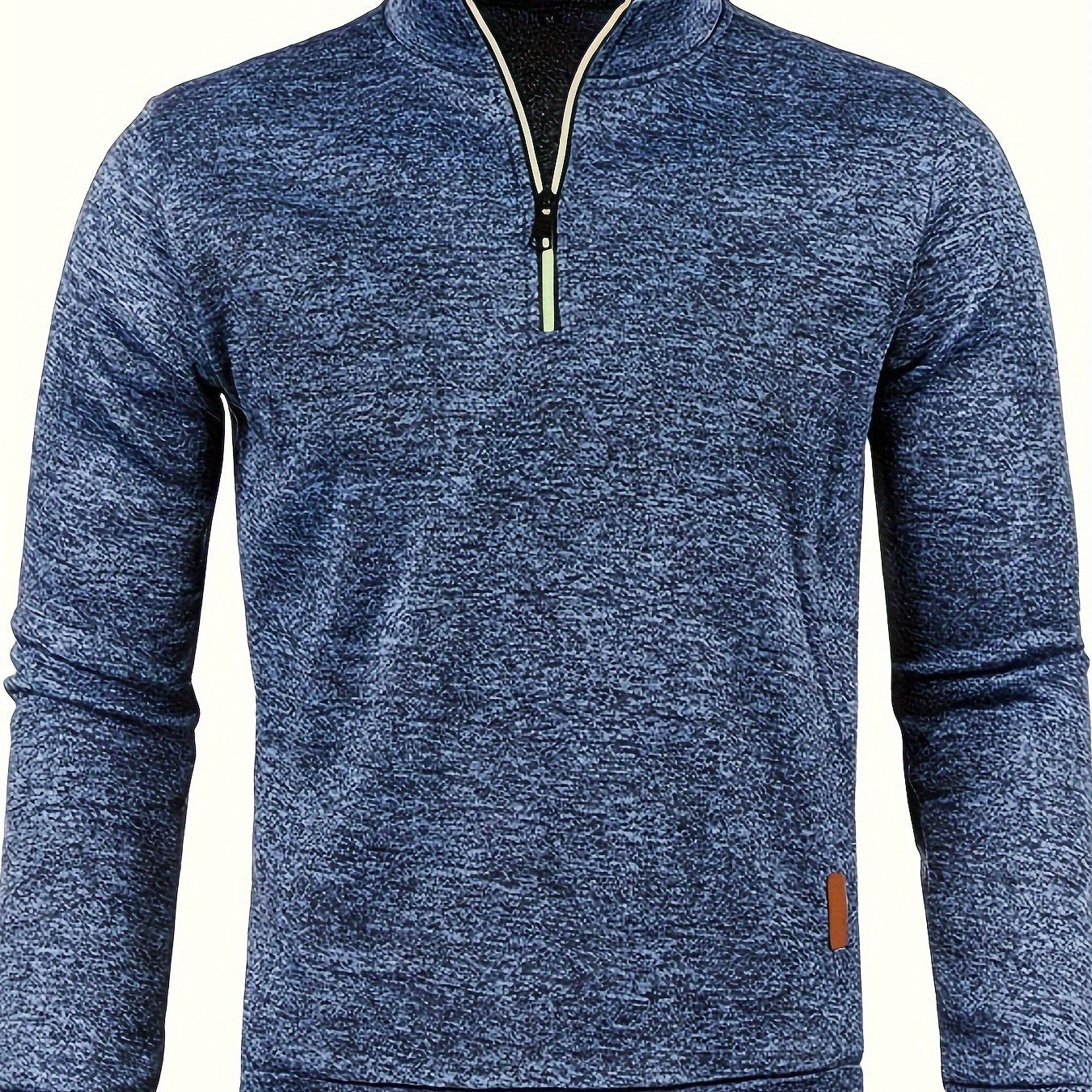 Heren fleece trui met halsrits
