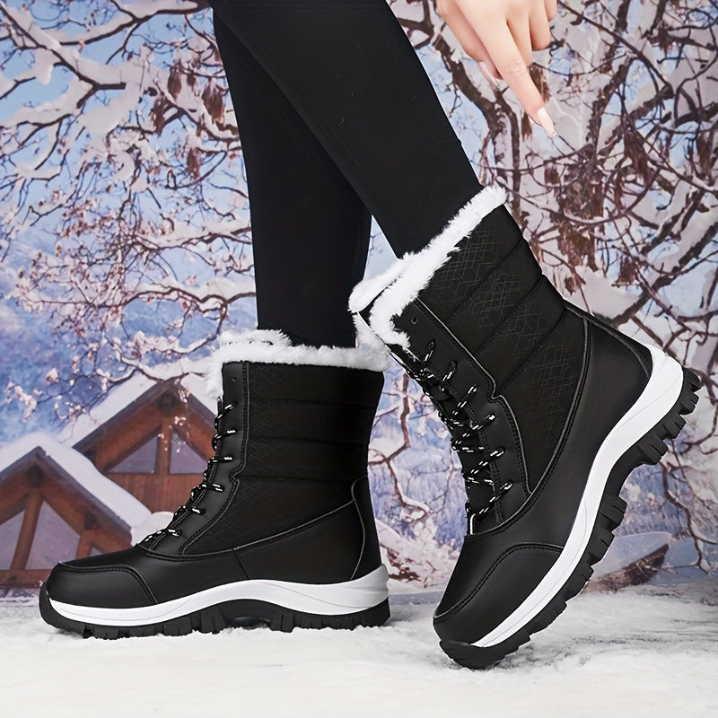 Warme Pluche Thermische Sneeuwlaarzen van Hoogwaardig Kunstleer - Comfort en Stijl voor de Winter afbeelding 6