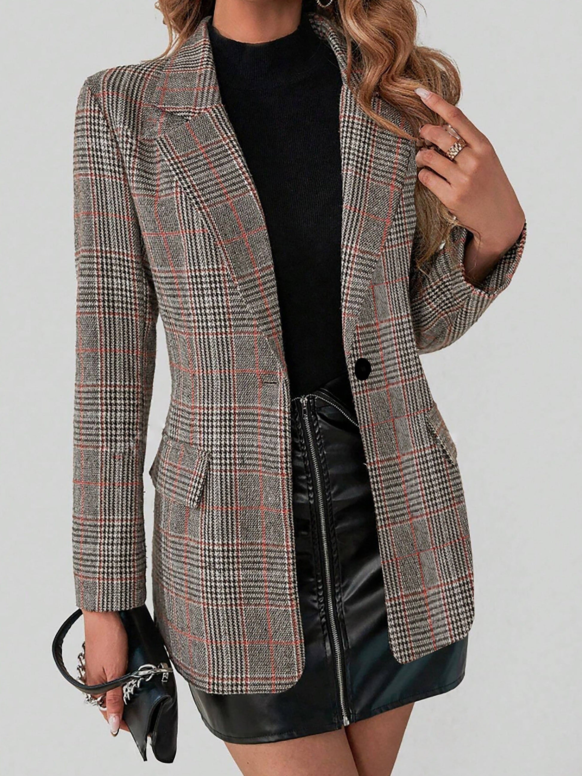 Elegante geruite blazer van luxe katoenmix | Stijlvolle laag voor elk seizoen | Modern en klassiek in één afbeelding 5