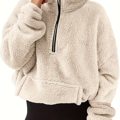 Luxe dames trui van schapenwol in moderne stijl | Middelzware stretch en opstaande kraag | Ideaal voor de herfst en winter afbeelding 12