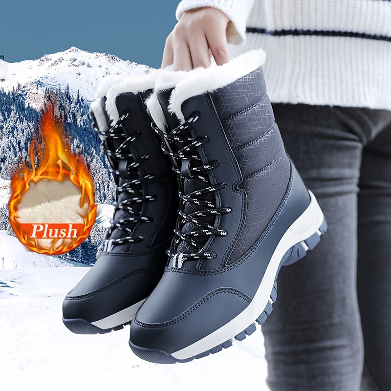 Warme Pluche Thermische Sneeuwlaarzen van Hoogwaardig Kunstleer - Comfort en Stijl voor de Winter afbeelding 14