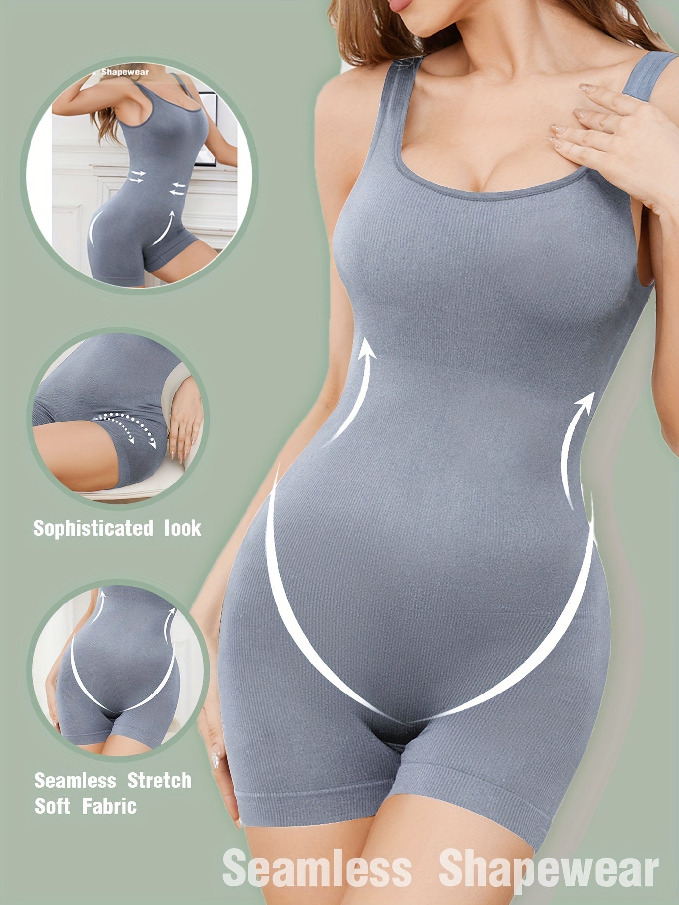 Comfortabele en ondersteunende body shaper bodysuit van hoogwaardige katoenmix | Silhouet accentuerend met superhoge compressie | Praktische trui-sluiting afbeelding 1