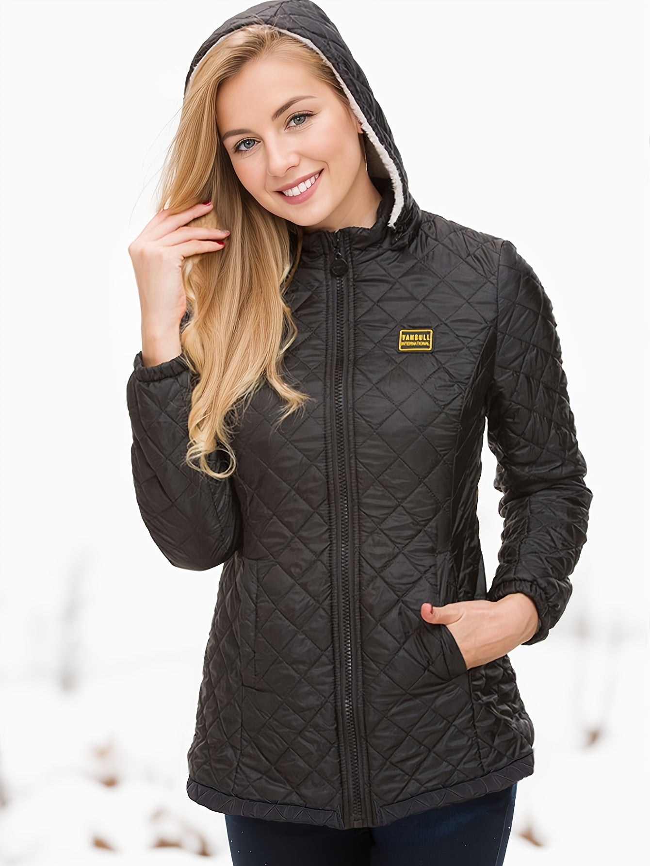 Feline Fleece Gevoerde Rits Quilten Jas - Stijlvol, Warm & Praktisch! Onmisbaar voor de Herfst en Winter afbeelding 3