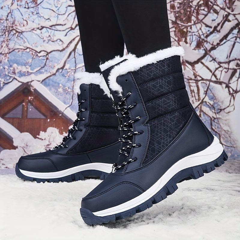 Warme Pluche Thermische Sneeuwlaarzen van Hoogwaardig Kunstleer - Comfort en Stijl voor de Winter afbeelding 3