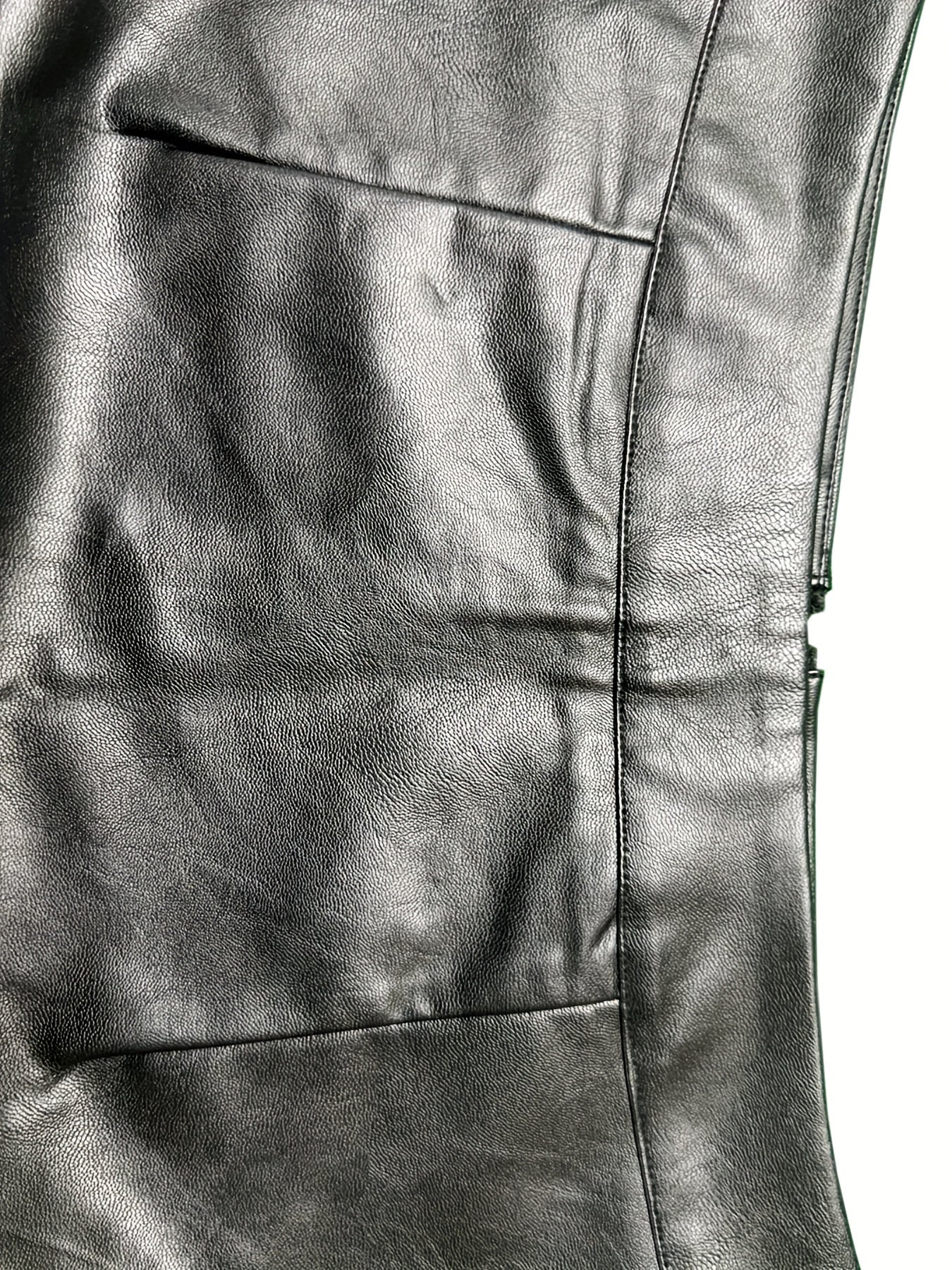 Stijlvolle hoge taille PU-leren rok met rits | Herfst & winter must-have afbeelding 5