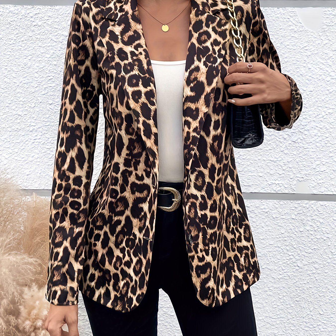Stijlvolle Luipaardprint Blazer van Katoenmix | Elegante en veelzijdige toevoeging aan je garderobe afbeelding 11