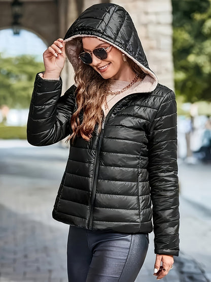 Gewatteerde Winterjas met Capuchon voor Dames: Stijlvol en Warm - Koop Nu! afbeelding 2