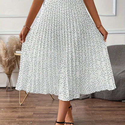 Modieuze geplooide midi-rok van luxe katoenmix | Stijlvol en speels design met polkadots | Perfect voor alle seizoenen afbeelding 6